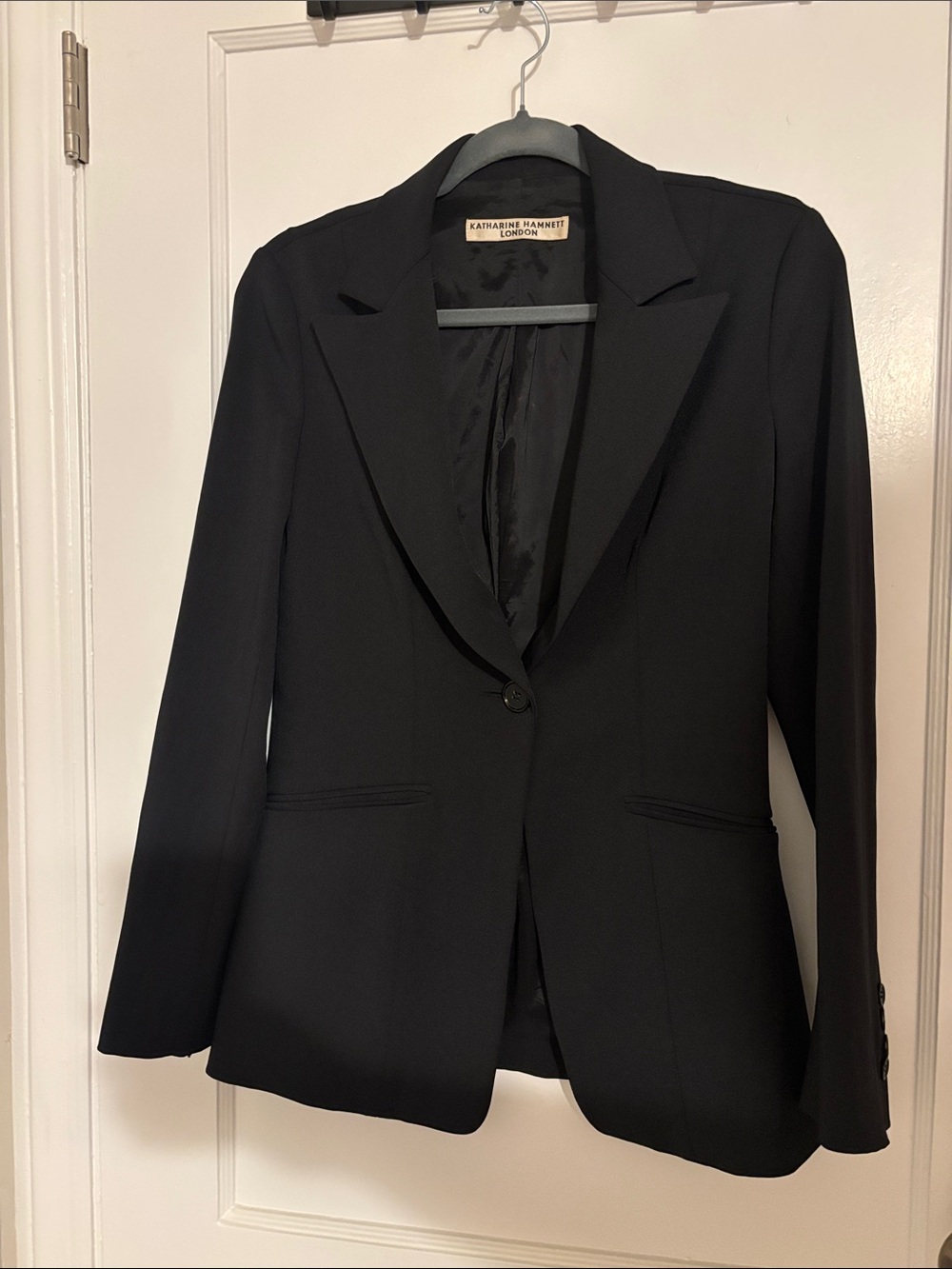 Black Single-Button Tailored Blazer